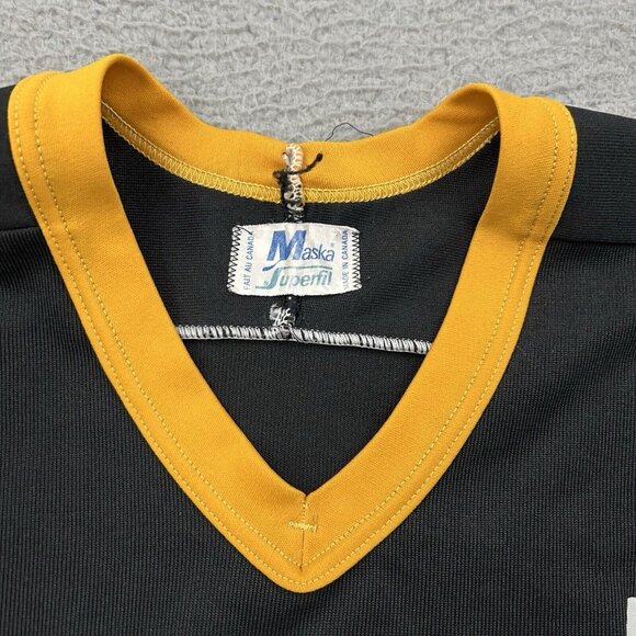 Maska Superfil Pepsi Cola Jersey Black Yellow Made In Canada VTG - Picture 8 of 10